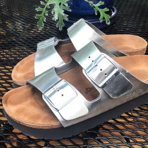 Birkenstock Papillio Silver metallic sandals